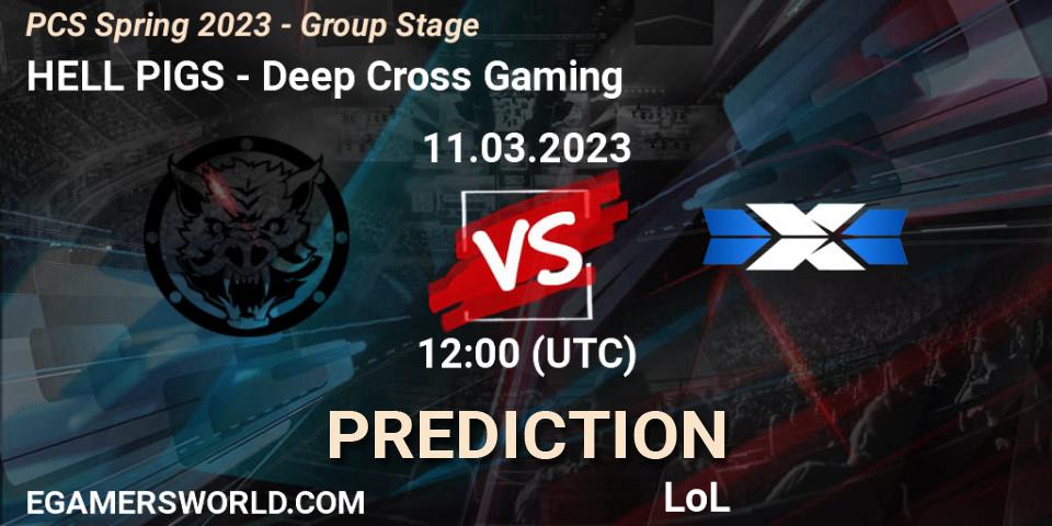 Prognose für das Spiel HELL PIGS VS Deep Cross Gaming. 12.02.2023 at 10:00. LoL - PCS Spring 2023 - Group Stage