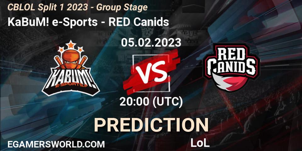 Prognose für das Spiel KaBuM! e-Sports VS RED Canids. 05.02.23. LoL - CBLOL Split 1 2023 - Group Stage