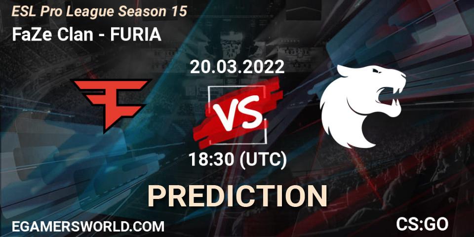 Prognose für das Spiel FaZe Clan VS FURIA. 20.03.22. CS2 (CS:GO) - ESL Pro League Season 15