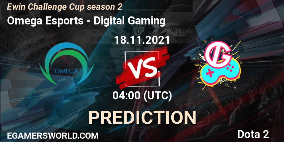 Prognose für das Spiel Omega Esports VS Digital Gaming. 18.11.21. Dota 2 - Ewin Challenge Cup season 2