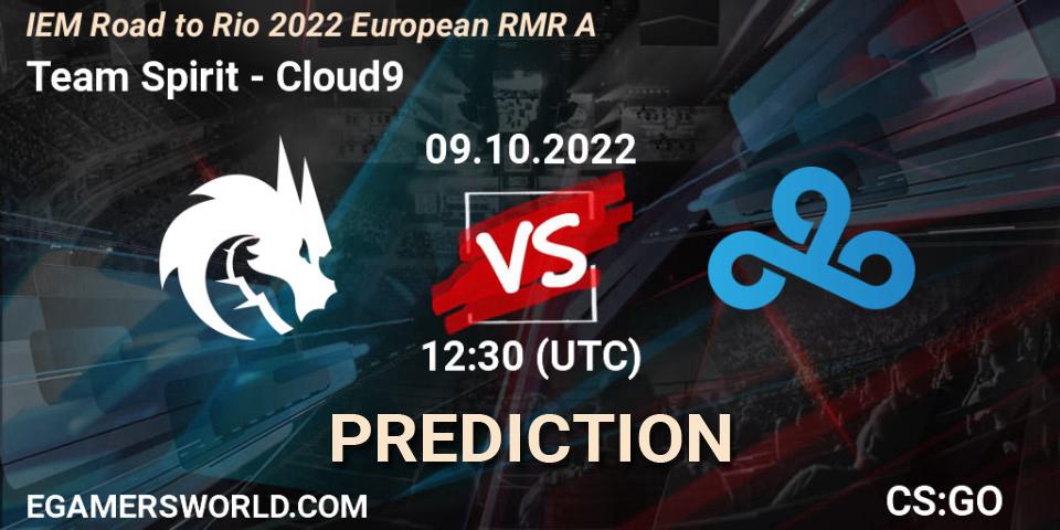 Prognose für das Spiel Team Spirit VS Cloud9. 09.10.22. CS2 (CS:GO) - IEM Road to Rio 2022 European RMR A