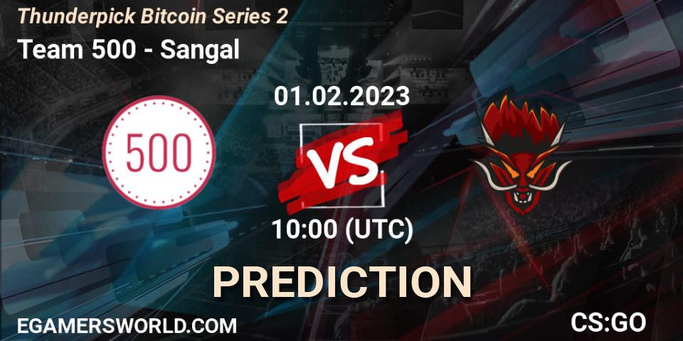 Prognose für das Spiel Team 500 VS Sangal. 01.02.2023 at 10:00. Counter-Strike (CS2) - Thunderpick Bitcoin Series 2