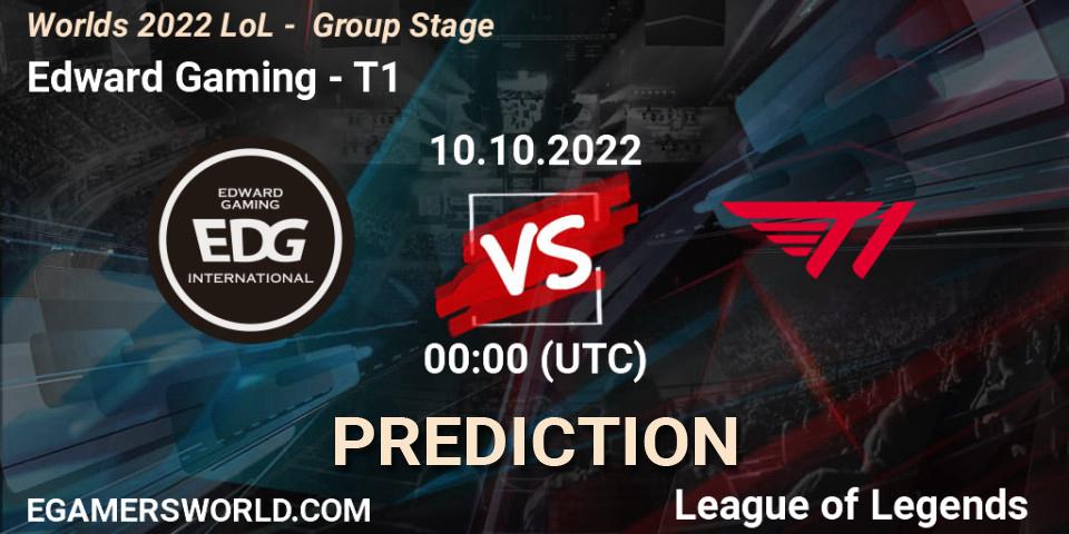 Prognose für das Spiel Edward Gaming VS T1. 14.10.22. LoL - Worlds 2022 LoL - Group Stage
