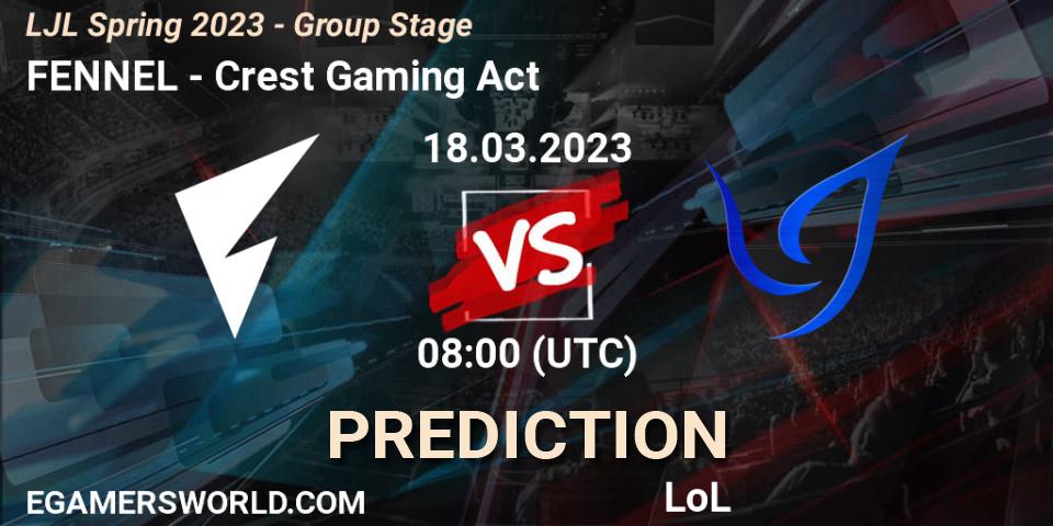 Prognose für das Spiel FENNEL VS Crest Gaming Act. 18.03.23. LoL - LJL Spring 2023 - Group Stage