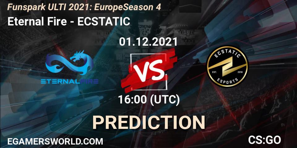 Prognose für das Spiel Eternal Fire VS ECSTATIC. 01.12.2021 at 11:00. Counter-Strike (CS2) - Funspark ULTI 2021: Europe Season 4