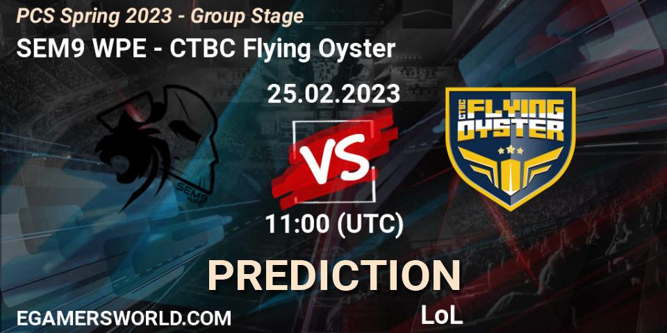 Prognose für das Spiel SEM9 WPE VS CTBC Flying Oyster. 04.02.2023 at 13:15. LoL - PCS Spring 2023 - Group Stage