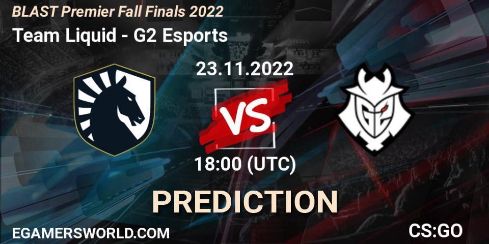 Prognose für das Spiel Team Liquid VS G2 Esports. 23.11.22. CS2 (CS:GO) - BLAST Premier Fall Finals 2022