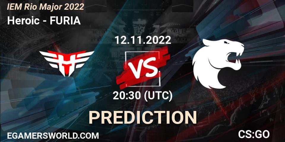 Prognose für das Spiel Heroic VS FURIA. 12.11.2022 at 22:00. Counter-Strike (CS2) - IEM Rio Major 2022