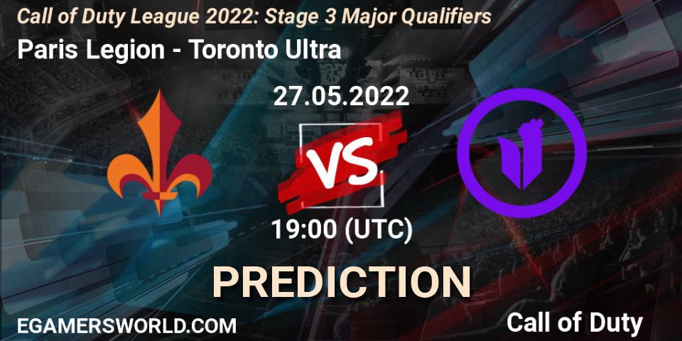 Prognose für das Spiel Paris Legion VS Toronto Ultra. 27.05.22. Call of Duty - Call of Duty League 2022: Stage 3