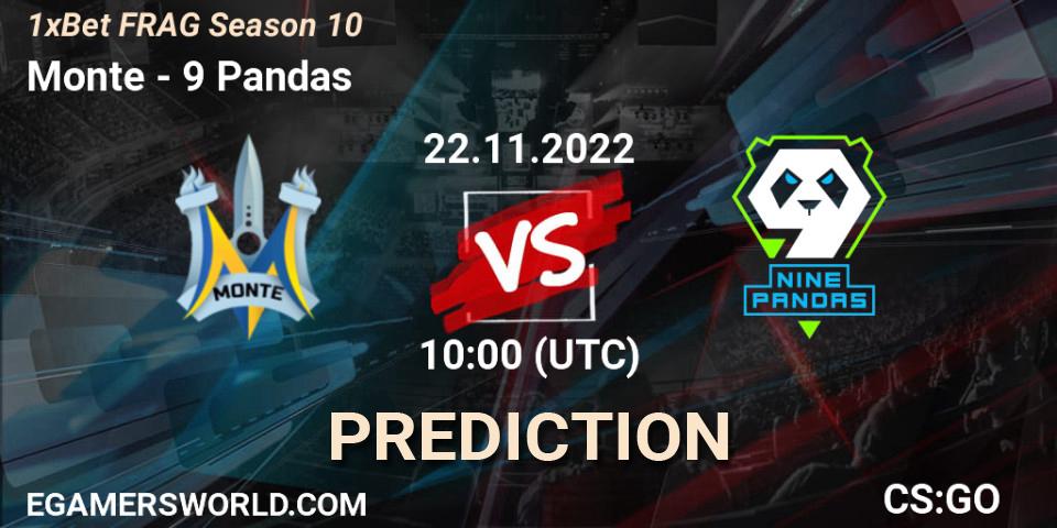 Prognose für das Spiel Monte VS 9 Pandas. 22.11.2022 at 10:10. Counter-Strike (CS2) - FRAG Season 10