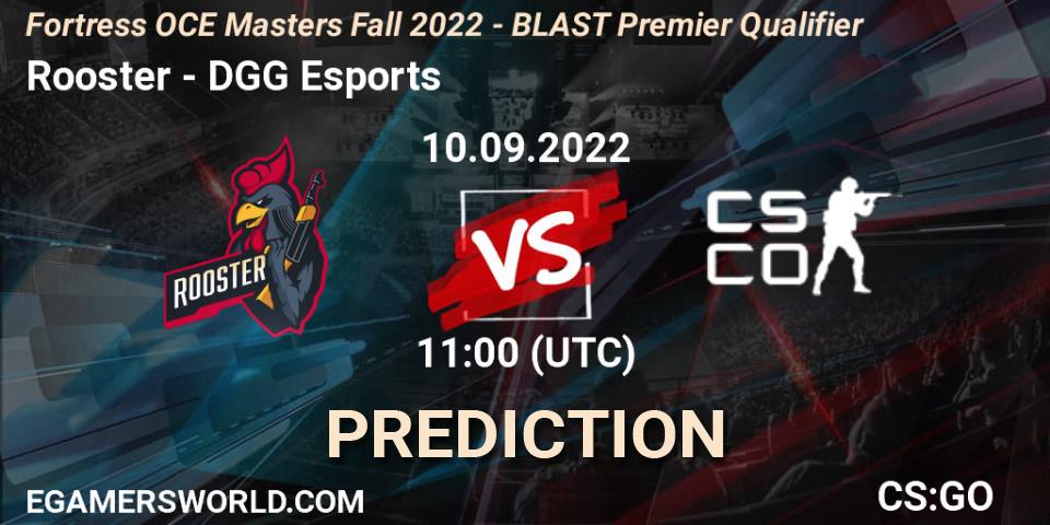 Prognose für das Spiel Rooster VS DGG Esports. 10.09.22. CS2 (CS:GO) - Fortress OCE Masters Fall 2022 - BLAST Premier Qualifier