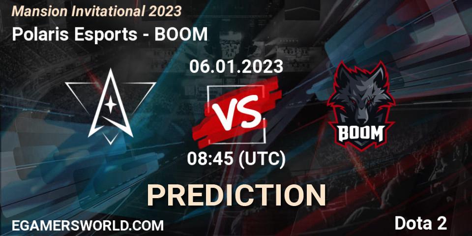 Prognose für das Spiel Polaris Esports VS BOOM. 07.01.2023 at 03:00. Dota 2 - Mansion Invitational 2023