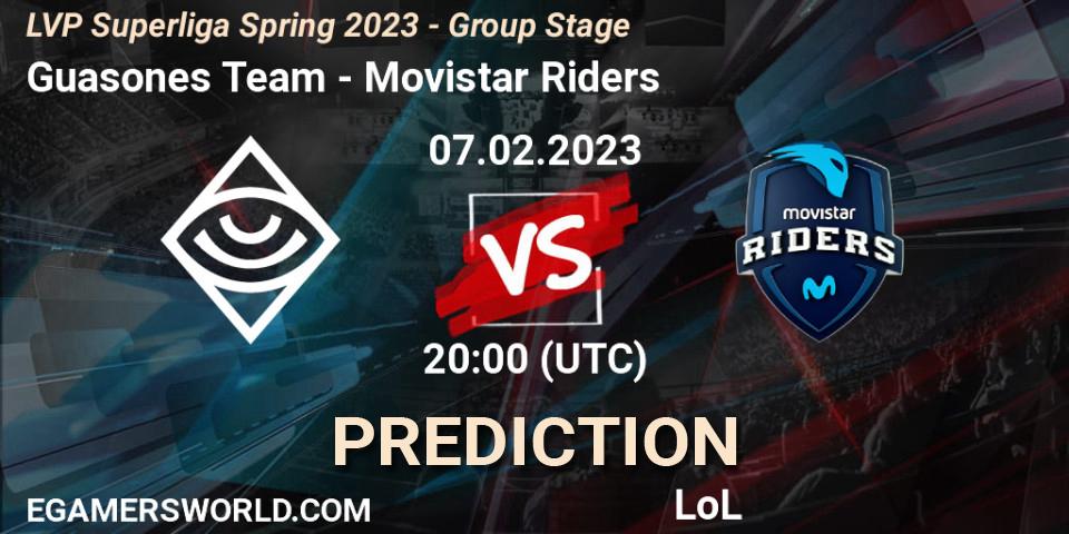 Prognose für das Spiel Guasones Team VS Movistar Riders. 07.02.23. LoL - LVP Superliga Spring 2023 - Group Stage