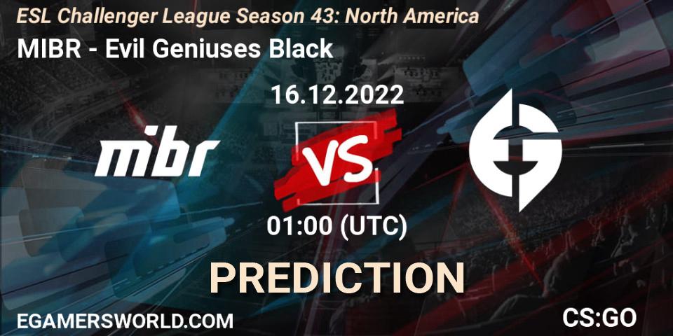 Prognose für das Spiel MIBR VS Evil Geniuses Black. 16.12.22. CS2 (CS:GO) - ESL Challenger League Season 43: North America