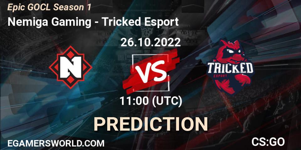 Prognose für das Spiel Nemiga Gaming VS Tricked Esport. 26.10.22. CS2 (CS:GO) - Global Offensive Champions League Season 1