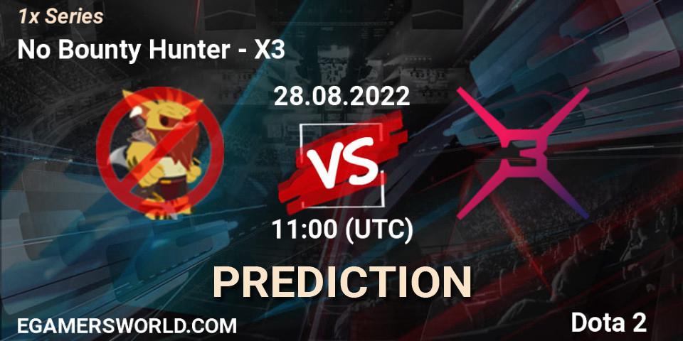 Prognose für das Spiel No Bounty Hunter VS X3. 28.08.2022 at 11:00. Dota 2 - 1x Series