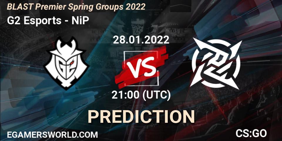 Prognose für das Spiel G2 Esports VS NiP. 28.01.22. CS2 (CS:GO) - BLAST Premier Spring Groups 2022