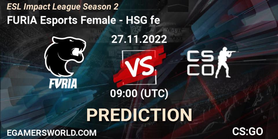 Prognose für das Spiel FURIA Esports Female VS HSG. 27.11.22. CS2 (CS:GO) - ESL Impact League Season 2