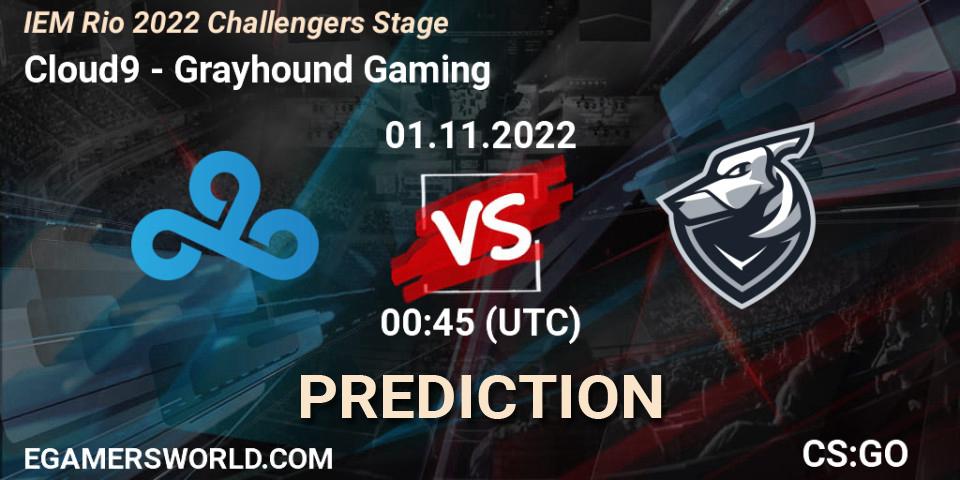 Prognose für das Spiel Cloud9 VS Grayhound Gaming. 01.11.22. CS2 (CS:GO) - IEM Rio 2022 Challengers Stage