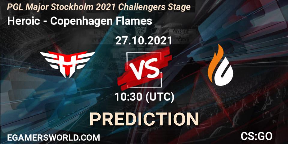 Prognose für das Spiel Heroic VS Copenhagen Flames. 27.10.2021 at 10:45. Counter-Strike (CS2) - PGL Major Stockholm 2021 Challengers Stage
