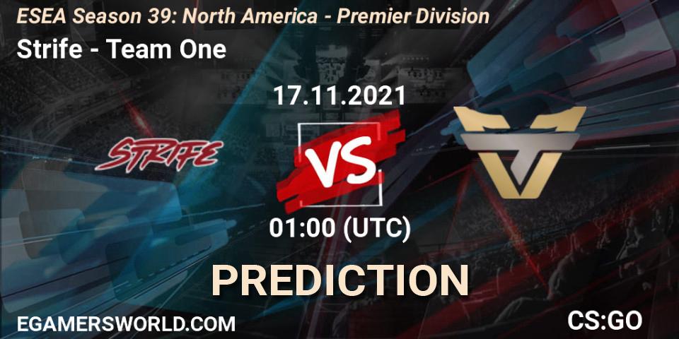 Prognose für das Spiel Strife VS Team One. 04.12.21. CS2 (CS:GO) - ESEA Season 39: North America - Premier Division