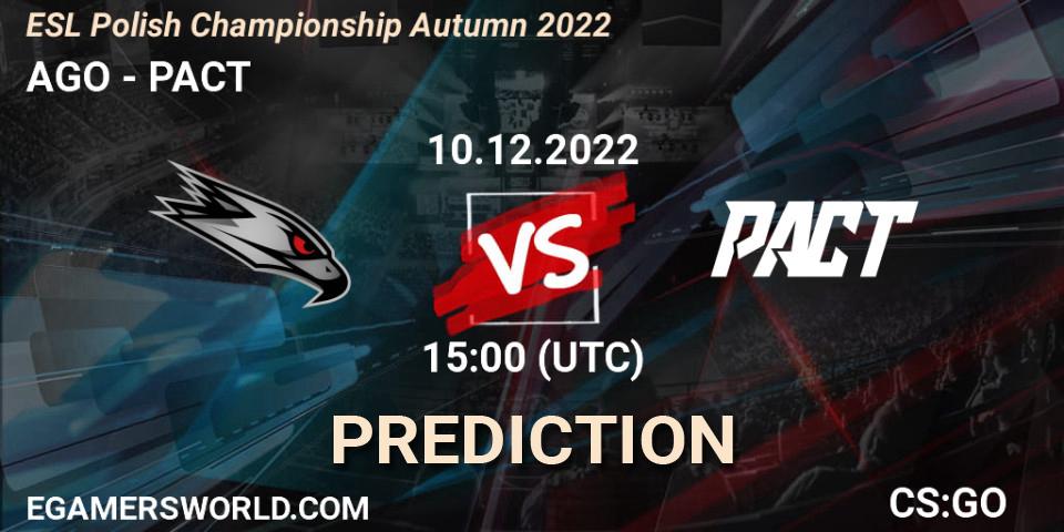 Prognose für das Spiel AGO VS PACT. 10.12.22. CS2 (CS:GO) - ESL Polish Championship Autumn 2022