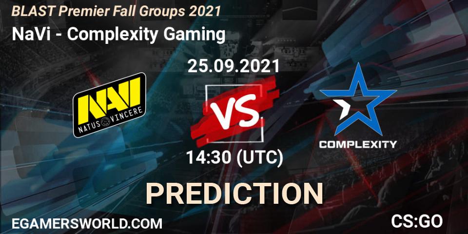 Prognose für das Spiel NaVi VS Complexity Gaming. 25.09.2021 at 14:30. Counter-Strike (CS2) - BLAST Premier Fall Groups 2021