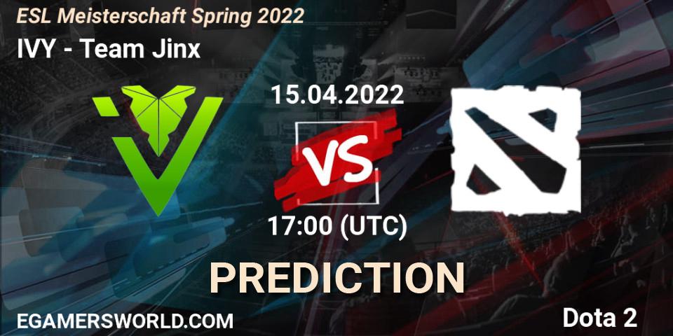 Prognose für das Spiel IVY VS Team Jinx. 22.04.2022 at 18:02. Dota 2 - ESL Meisterschaft Spring 2022