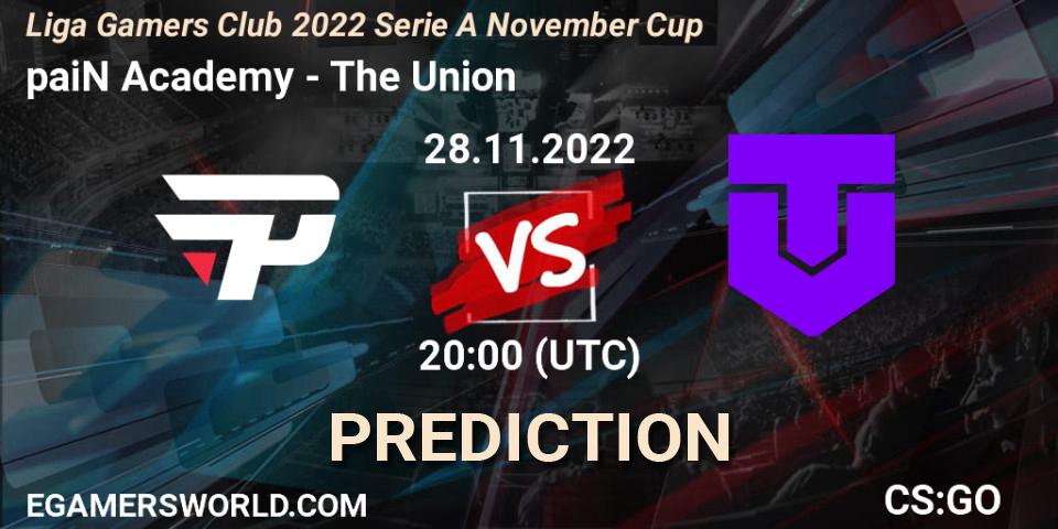 Prognose für das Spiel paiN Academy VS The Union. 28.11.22. CS2 (CS:GO) - Gamers Club Liga Série A: November 2022