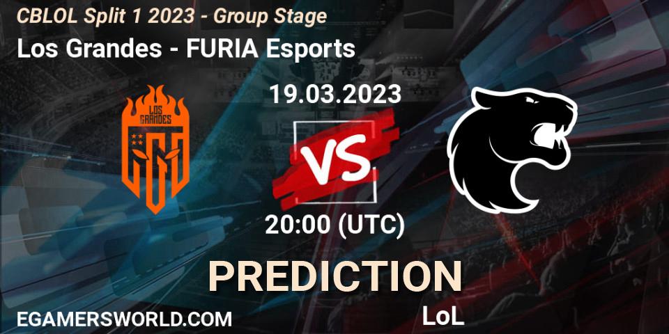 Prognose für das Spiel Los Grandes VS FURIA Esports. 19.03.23. LoL - CBLOL Split 1 2023 - Group Stage