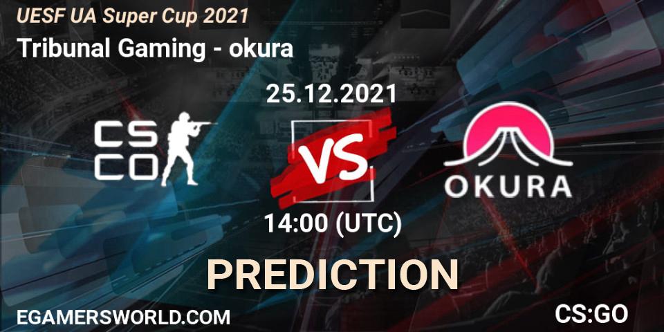Prognose für das Spiel Tribunal Gaming VS okura. 25.12.2021 at 14:00. Counter-Strike (CS2) - UESF Ukrainian Super Cup 2021