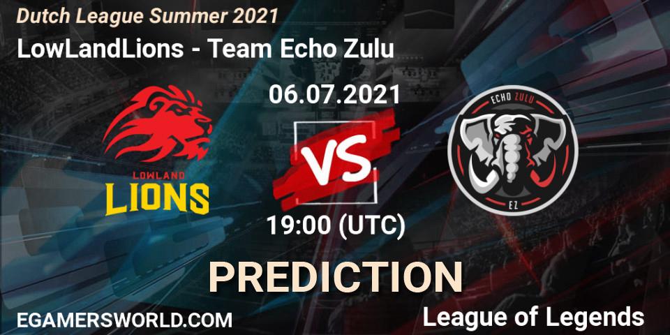 Prognose für das Spiel LowLandLions VS Team Echo Zulu. 08.06.2021 at 18:15. LoL - Dutch League Summer 2021