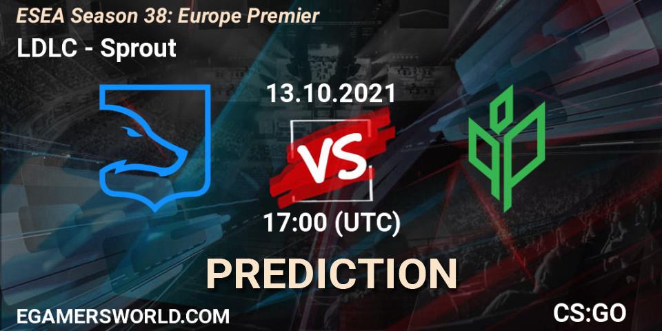 Prognose für das Spiel LDLC VS Sprout. 13.10.2021 at 17:35. Counter-Strike (CS2) - ESEA Season 38: Europe Premier