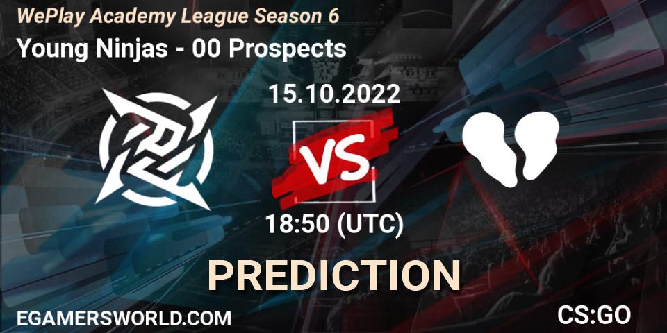 Prognose für das Spiel Young Ninjas VS 00 Prospects. 15.10.2022 at 18:30. Counter-Strike (CS2) - WePlay Academy League Season 6
