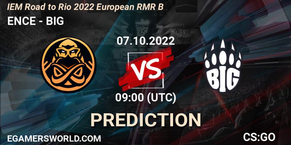 Prognose für das Spiel ENCE VS BIG. 07.10.22. CS2 (CS:GO) - IEM Road to Rio 2022 European RMR B