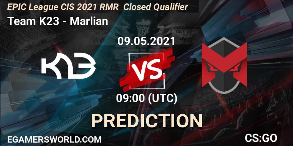 Prognose für das Spiel Team K23 VS Marlian. 09.05.2021 at 09:00. Counter-Strike (CS2) - EPIC League CIS 2021 RMR Closed Qualifier