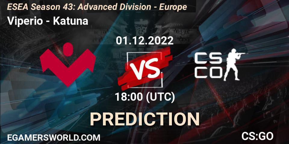 Prognose für das Spiel Viperio VS Katuna. 01.12.22. CS2 (CS:GO) - ESEA Season 43: Advanced Division - Europe