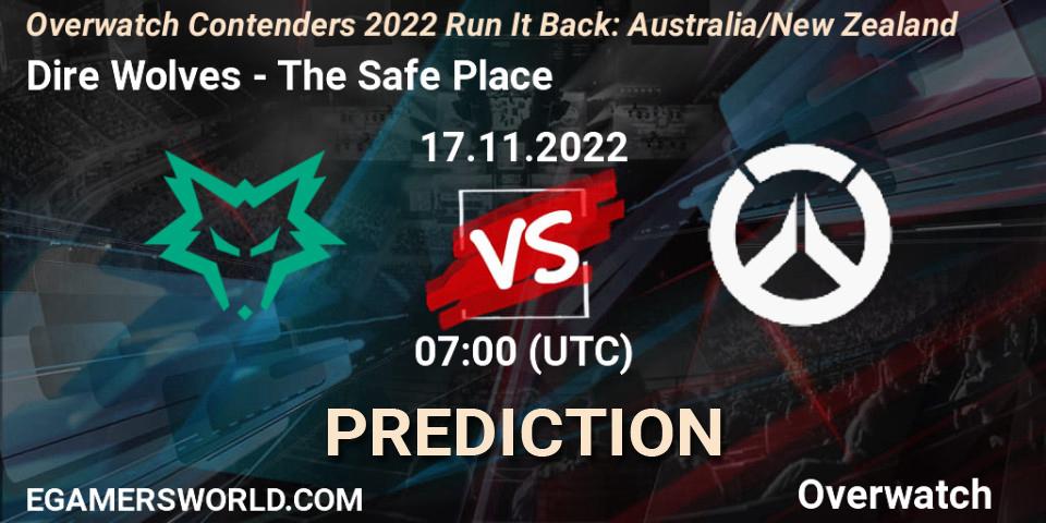 Prognose für das Spiel Dire Wolves VS The Safe Place. 17.11.2022 at 07:00. Overwatch - Overwatch Contenders 2022 - Australia/New Zealand - November