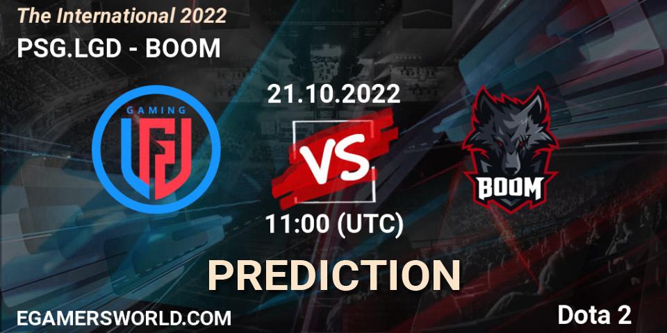 Prognose für das Spiel PSG.LGD VS BOOM. 21.10.2022 at 09:09. Dota 2 - The International 2022