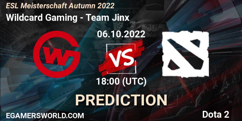 Prognose für das Spiel Wildcard Gaming VS Team Jinx. 06.10.2022 at 18:06. Dota 2 - ESL Meisterschaft Autumn 2022