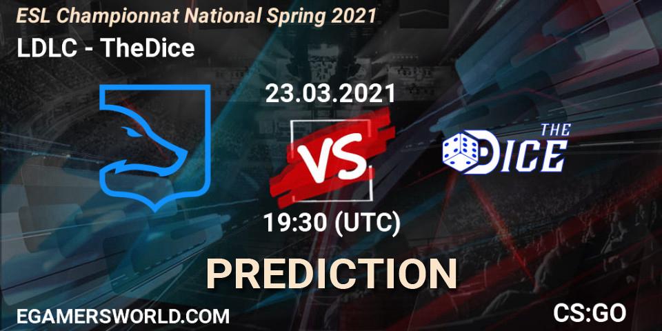 Prognose für das Spiel LDLC VS TheDice. 23.03.2021 at 19:30. Counter-Strike (CS2) - ESL Championnat National Spring 2021