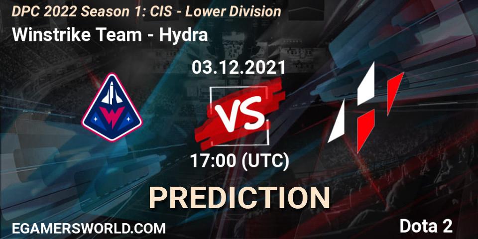 Prognose für das Spiel Winstrike Team VS Hydra. 03.12.2021 at 17:41. Dota 2 - DPC 2022 Season 1: CIS - Lower Division