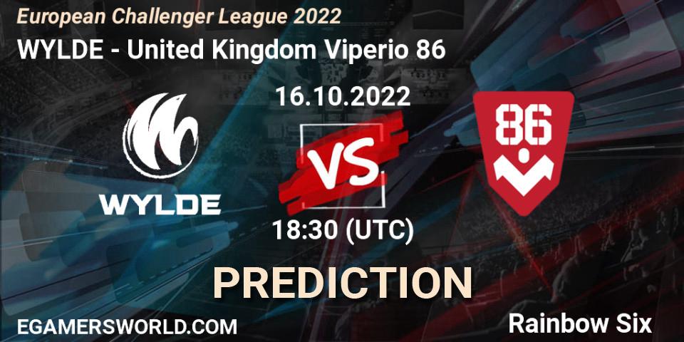 Prognose für das Spiel WYLDE VS United Kingdom Viperio 86. 21.10.2022 at 18:30. Rainbow Six - European Challenger League 2022
