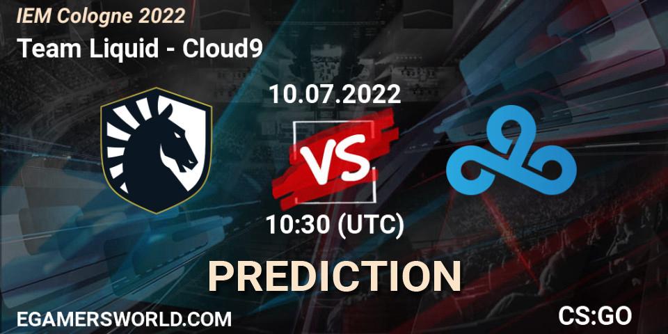 Prognose für das Spiel Team Liquid VS Cloud9. 10.07.2022 at 10:30. Counter-Strike (CS2) - IEM Cologne 2022