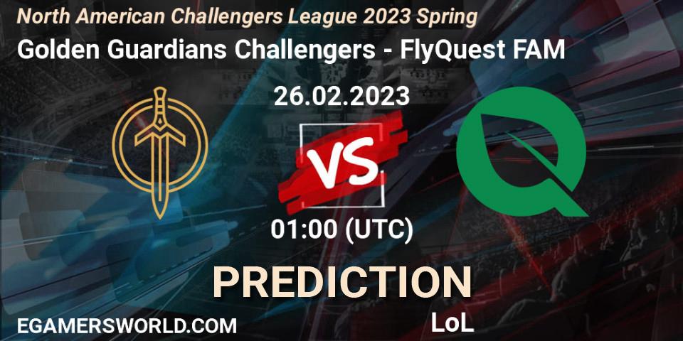 Prognose für das Spiel Golden Guardians Challengers VS FlyQuest FAM. 26.02.23. LoL - NACL 2023 Spring - Group Stage