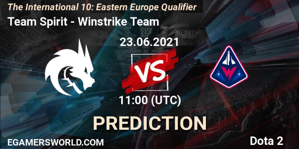 Prognose für das Spiel Team Spirit VS Winstrike Team. 23.06.21. Dota 2 - The International 10: Eastern Europe Qualifier