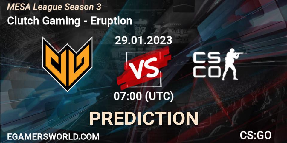 Prognose für das Spiel Clutch Gaming VS Eruption. 29.01.23. CS2 (CS:GO) - MESA League Season 3