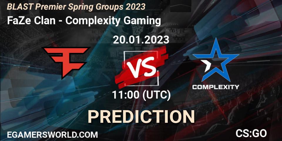 Prognose für das Spiel FaZe Clan VS Complexity Gaming. 20.01.23. CS2 (CS:GO) - BLAST Premier Spring Groups 2023