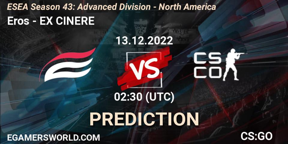 Prognose für das Spiel Eros VS EX CINERE. 13.12.22. CS2 (CS:GO) - ESEA Season 43: Advanced Division - North America