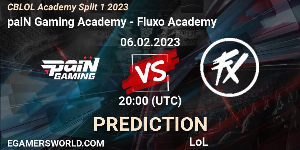 Prognose für das Spiel paiN Gaming Academy VS Fluxo Academy. 06.02.23. LoL - CBLOL Academy Split 1 2023